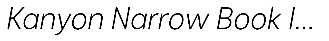 Kanyon Narrow Book Italic